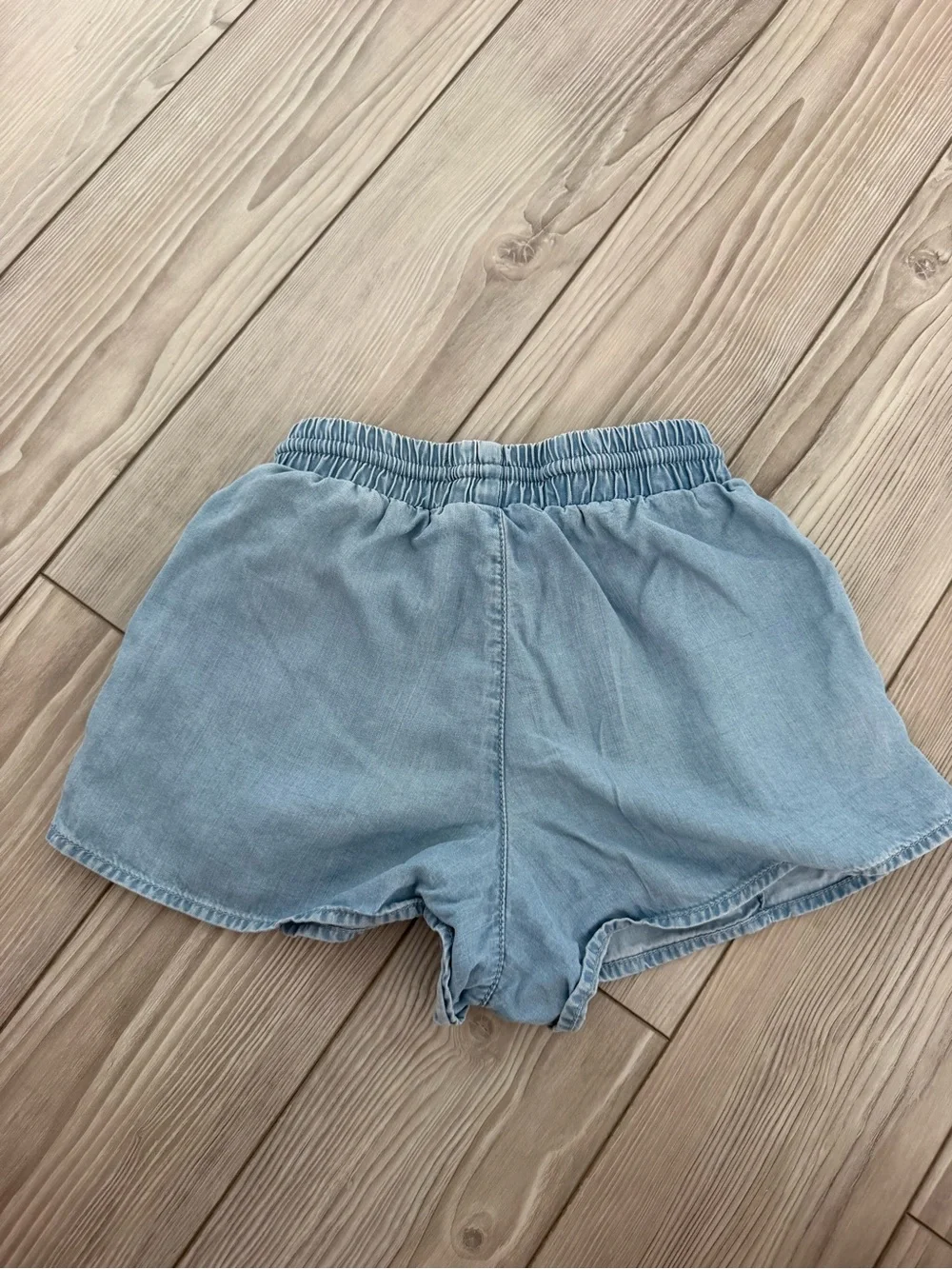 Zara Light Blue Denim-Style Elastic Waist Shorts